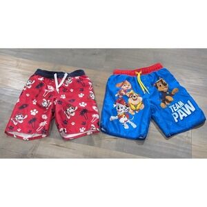 Paw Patrol Swim Trunks Bundle Boys Size 5T Nickelodeon + Old Navy Marshall Chase